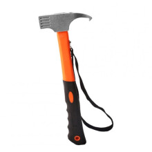 2-in-1 Functional Camping Hammer Nail Puller High-Strength Carbon Steel Orange For Hiking And Camping Outdoor Tool