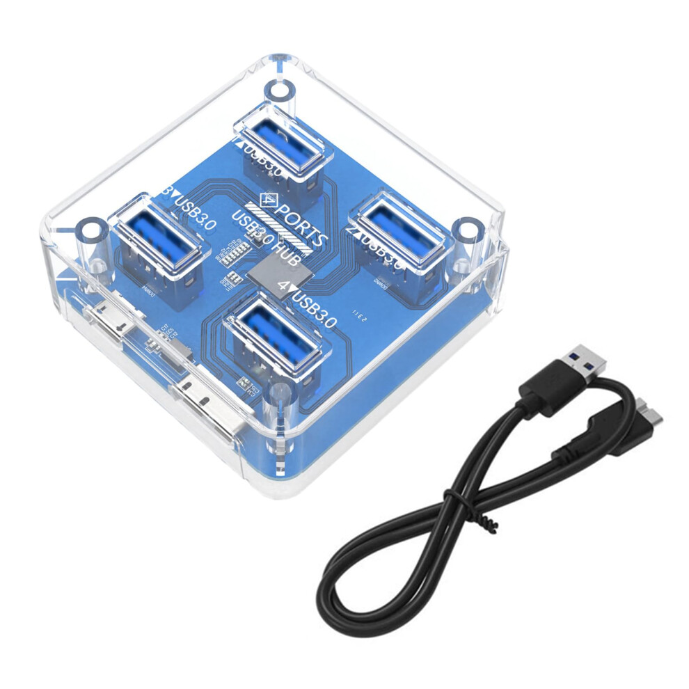 Usb C Hub 4-Port Expansion With External Power Supply Usb 3.0 5Gbps High-Speed Transmission Adapter 9354506565824