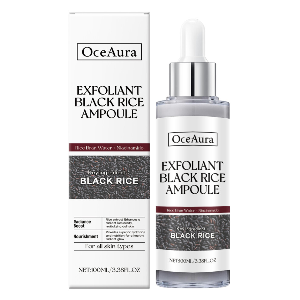 Black Rice Brightening Exfoliating Essence Gentle Cleansing Facial Serum 100Ml
