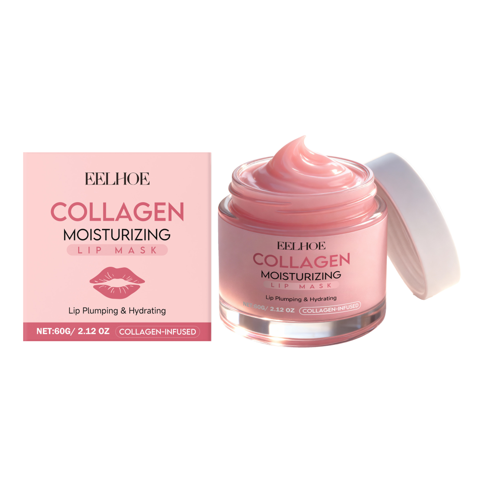 Collagen Moisturizing Lip Mask 60g Night Repair Hydrating Care Moisturizer Treatment for Flakey, Dry Lips