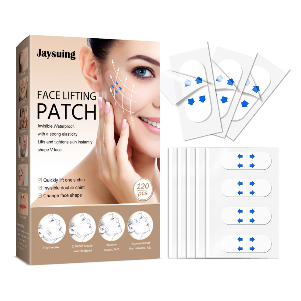 120PCS Face Lifting Tapes Invisible Firming Anti Wrinkle V Shape Facial Slimming Patches