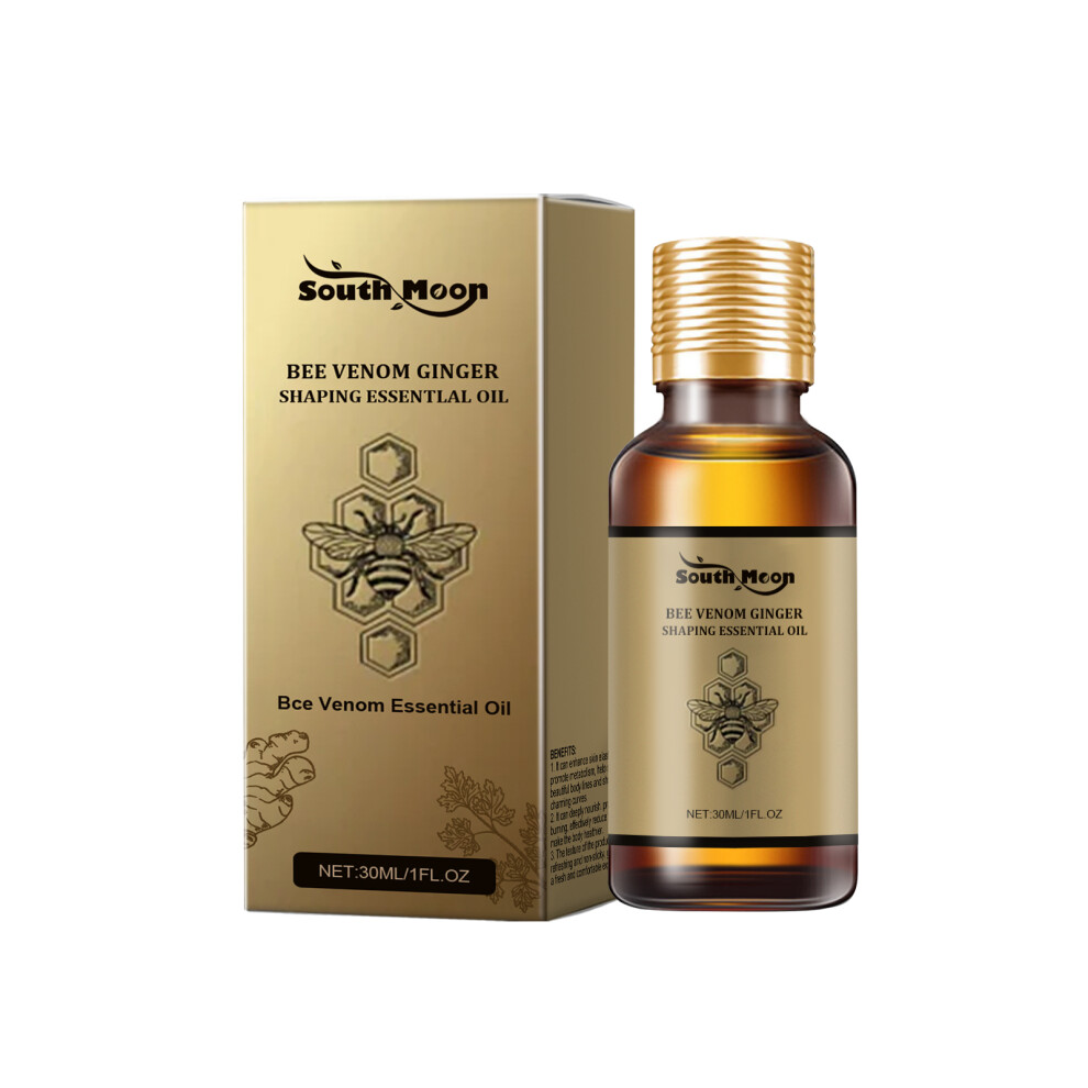 Bee Venom Ginger Shaping Essential Oil 30ml Skin Massage Oil for Slimming Firming Moisturizing