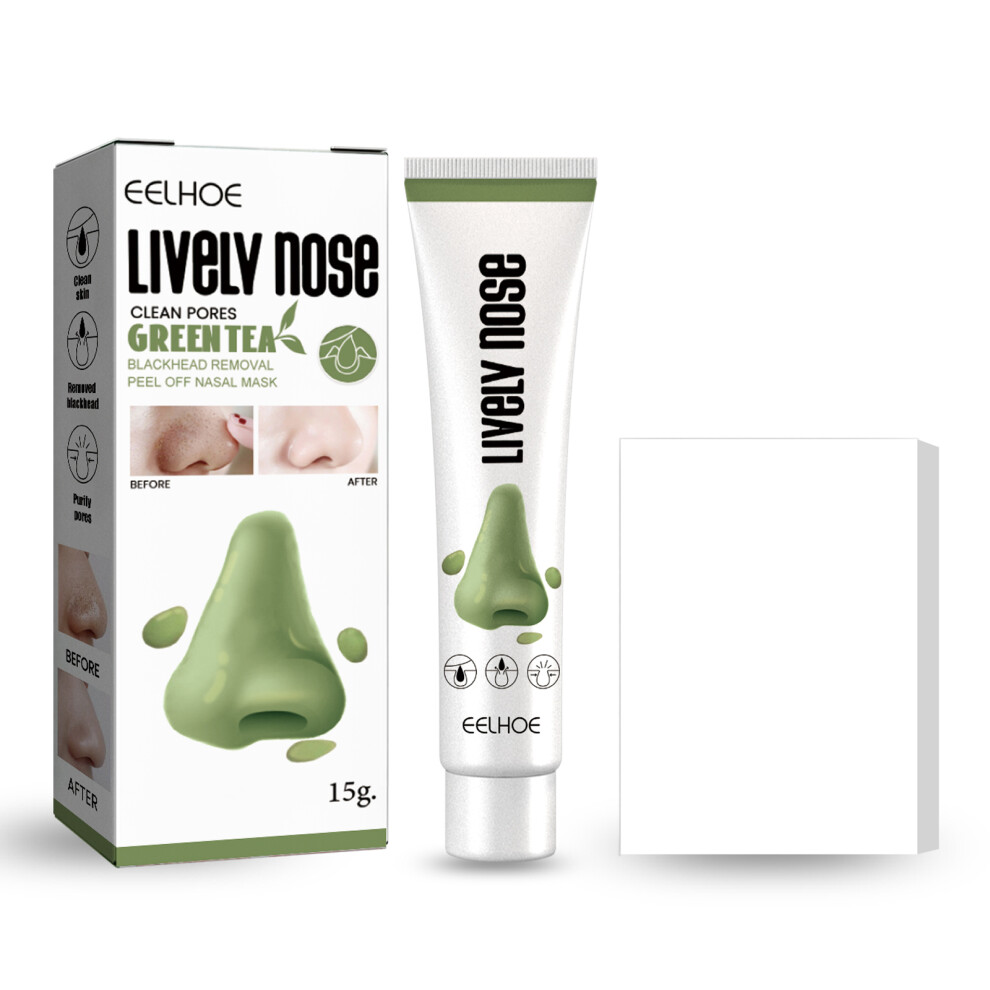 White 15G Blackhead Remover Peel Off Nose Mask With 40Pcs Nose Strips Deep Cleansing Pore Strips