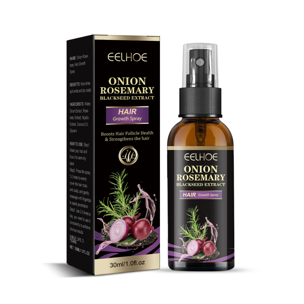 30ml Onion Rosemary Hair Growth Spray Controls Hair Loss, Suitable for All Hair Types