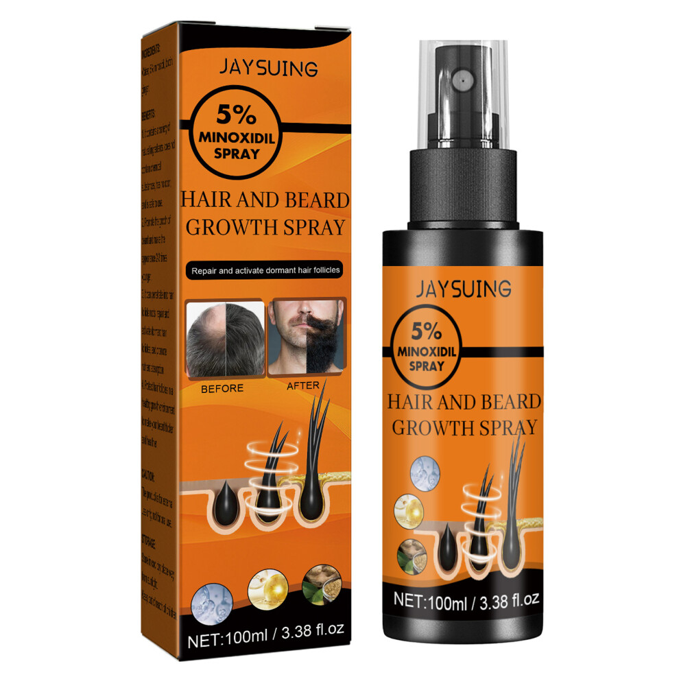 Men Hair and Beard Growth Spray 100ml Hair Regrowth, Treatment for Hair Loss & Thinning