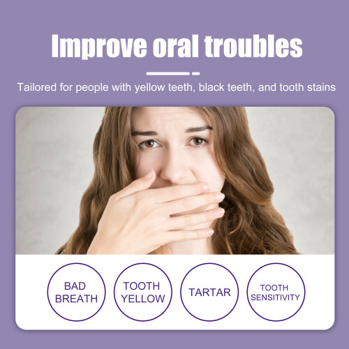 V34 Color Corrector Toothpaste 30ml Purple Toothpaste for Teeth Whitening, Tooth Stain Removal 2