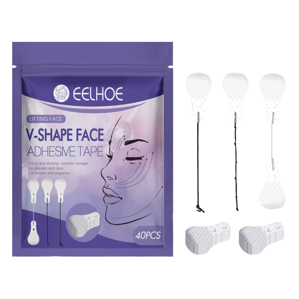 40PCS V-Shaped Face Lifting Mask V Line Shaping Adhesive Tape for Facial Firming Anti Wrinkle Skin Tightening