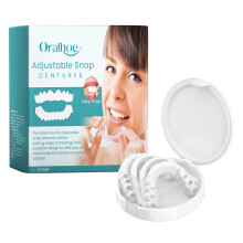 Adjustable Snap-On Dentures Silicone Comfort Fit Customizable Size Dental Care Device