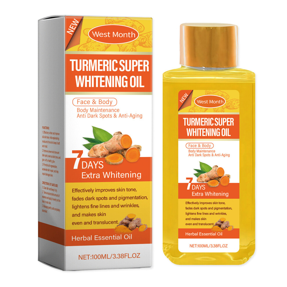 Turmeric Super Whitening Oil with Vitamin C Hyaluronic Acid 100ml Moisturizing Skin Tone Enhancing Essence