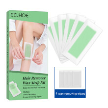 1 Set Hair Removal Wax Strips Kit Natural Hair Remover for Face, Eyebrow, Arms, Legs, Underarm, and Bikini