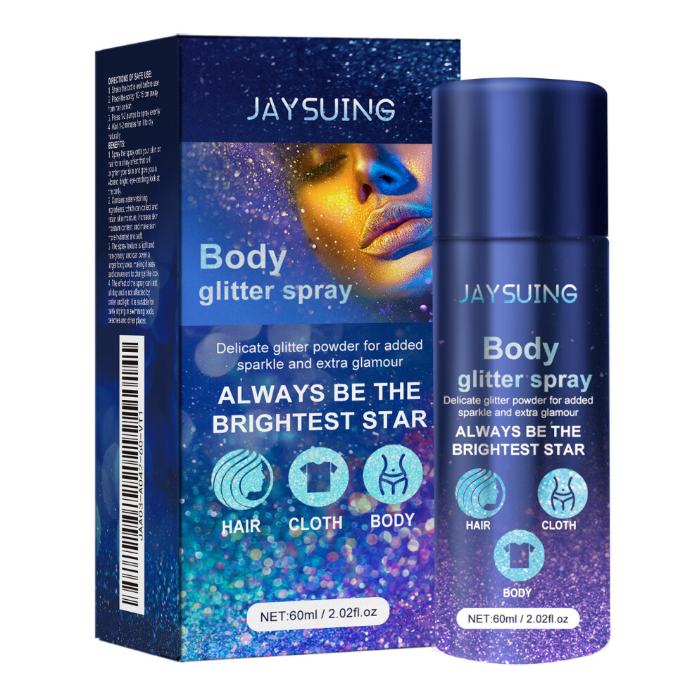 Body Shimmer Spray 60ml Glitter Highlighter for Halloween Parties, Nightclubs & Festivals