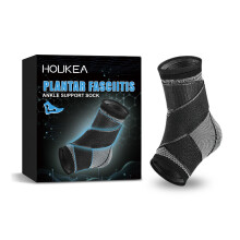 HKA07-A002-1-BK1 1Pc Outdoor Sports Breathable Plantar Fasciitis Ankle Support Sock