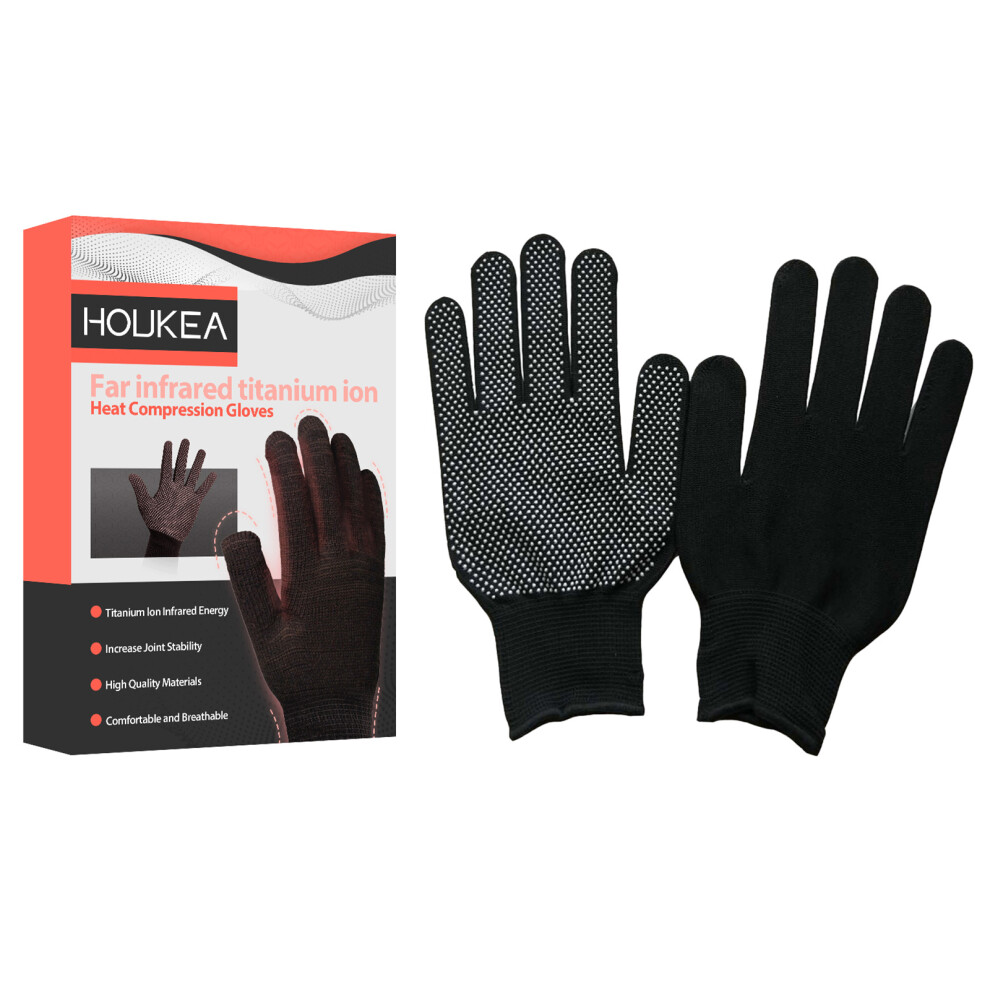 1 Pair Far Infrared Titanium Ion Heat Compression Gloves Stiffness Relieve Hand Care Gloves