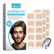 Snoring Relief Kit Nose Patch with Nose Clip for Gentle Breathing Sleep Aid