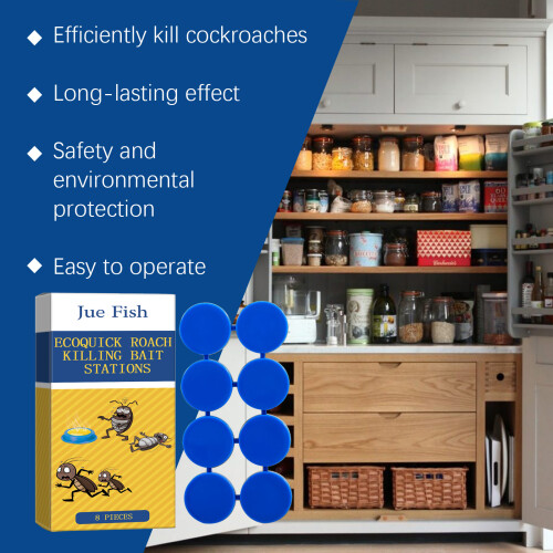 8Pcs Cockroach Bait Traps Roach Killer for Kitchen Dorm Home 2