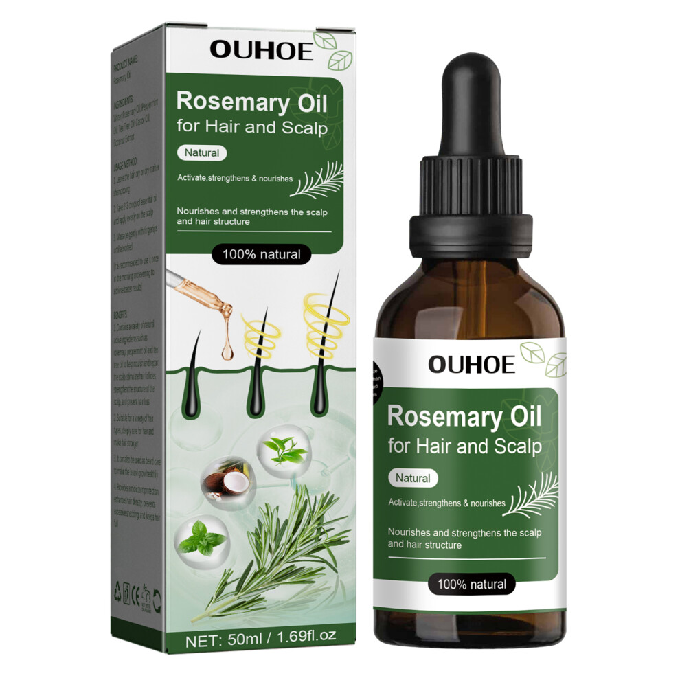 Rosemary Hair Oil 50ml Split Ends & Dry Scalp Treatment for Strengthening, Soothing Hair