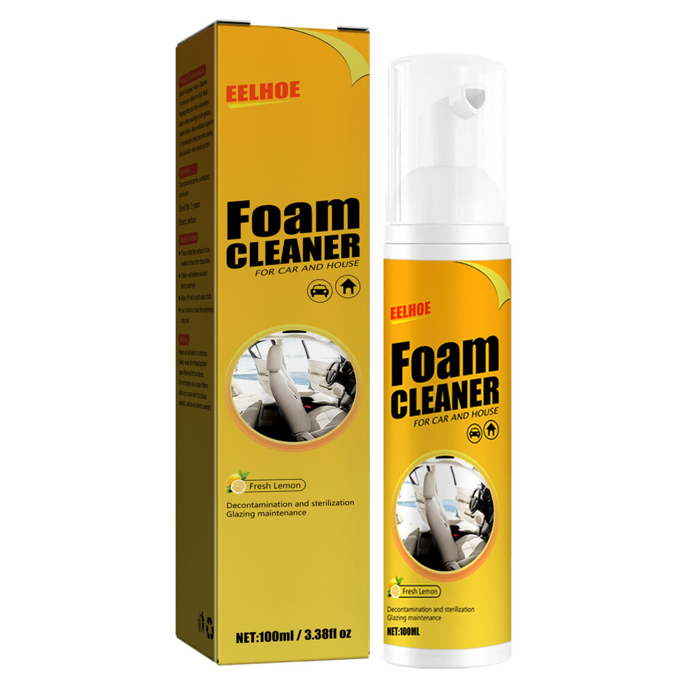 Car Interior Foam Cleaner 100Ml For Leather Seats Steering Wheel Multi-Function Deep Clean Decontamination 6914289780314