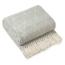 (228x254cm, Silver) Zahra Blanket for Sofa Chair Bed Throw Throwover