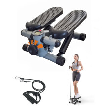 Mini Exercise Stepper with Resistance Bands + LCD Monitor Home Fitness Equipment Black&White