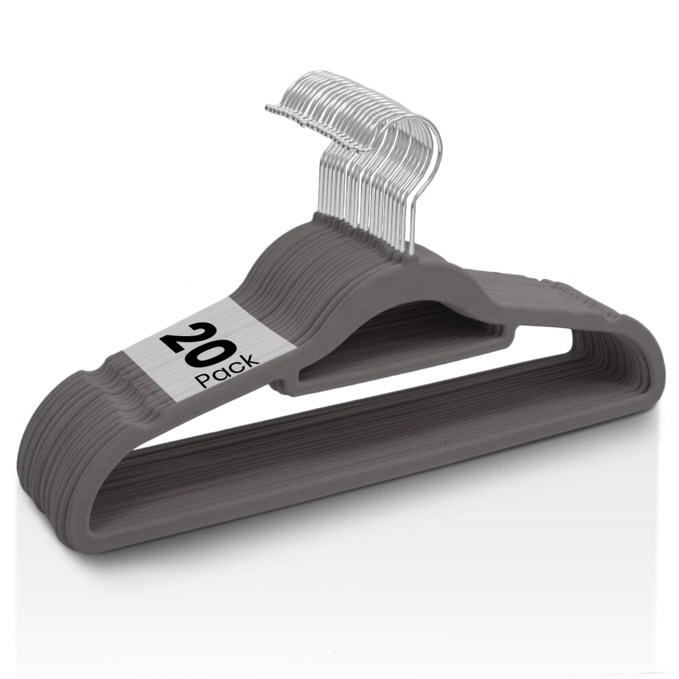 Sasha Morel 18 Pieces Velvet Coat Hangers Non Slip Clothes Space Saving Grey - Image 5