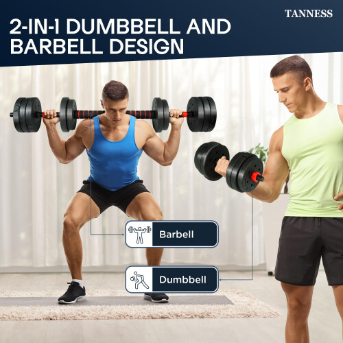 TANNESS Adjustable Weights Dumbbells Set for Weight Lifting Training - 20kg 1