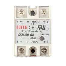 Relais statique SSR-50DA 3-32VDC 50A/250V sortie 24-380VAC avec couvercle 380