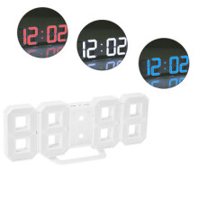 TS-S60 Upgrade-Version 3D-LED-Uhr Farbe veränderbar Blau Weiß Rot LED-Wanduhr Moderner Tisch Wohnzimmer Digitaler Wecker