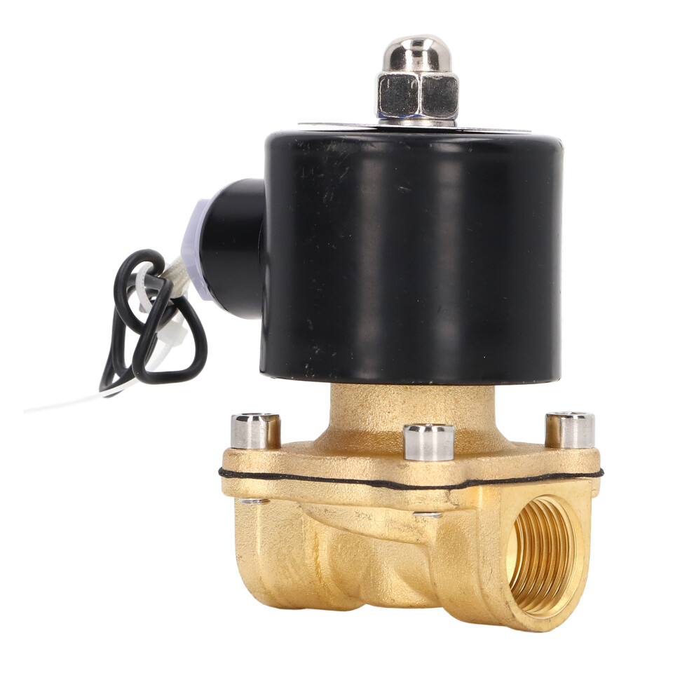 Brass 2W Solenoid Valve 1/2In Dc24v Normally Closed Water Gas Oil 8771356233016