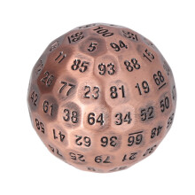 Bright Copper 100-Side Heavy Metal Polyhedral Dice for RPG and Tabletop Games
