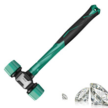 Rubber Hammer Heavy-Duty 43mm Head Non-Slip Ergonomic Grip Double-Sided Soft Mallet Portable Dorm Bed Mallet