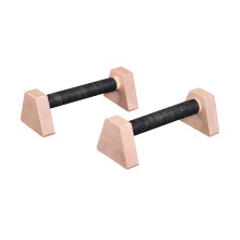 2X Push Up Stands Parallettes Wood 25 Cm Floor Exercise Strength Training Equipment For Home Gym