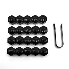 Car Wheel Nut Caps Bolt Covers For VW Tiguan III CT1 2024- 19mm Black, 20 Pcs, Removal Tool Included