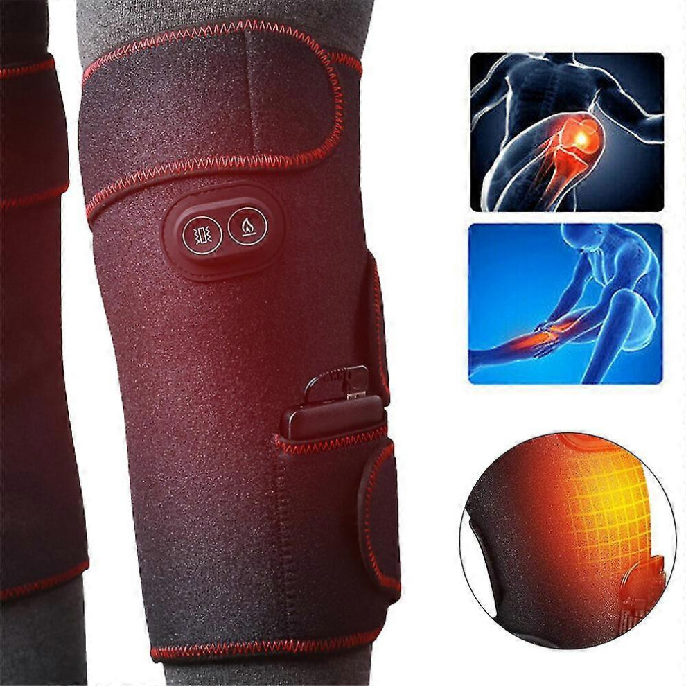 Kikidex (As Show, 1Pc) Electric Heated Knee Massage Warm Pads Arthritis Pain Relief Brace Pads