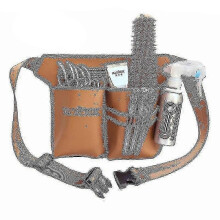 (As show, brown) Hairdressing Pouch Belt, Hairdresser Belt Bag, Hairdressing Tools Holster, Black --Goodp