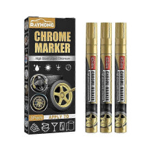 (As show, silver) Waterproof High Gloss Liquid Chrome Marker DIY Car Motorcycle Chrome Mirror Finish Paint Pen Car Repair Tire Graffitip