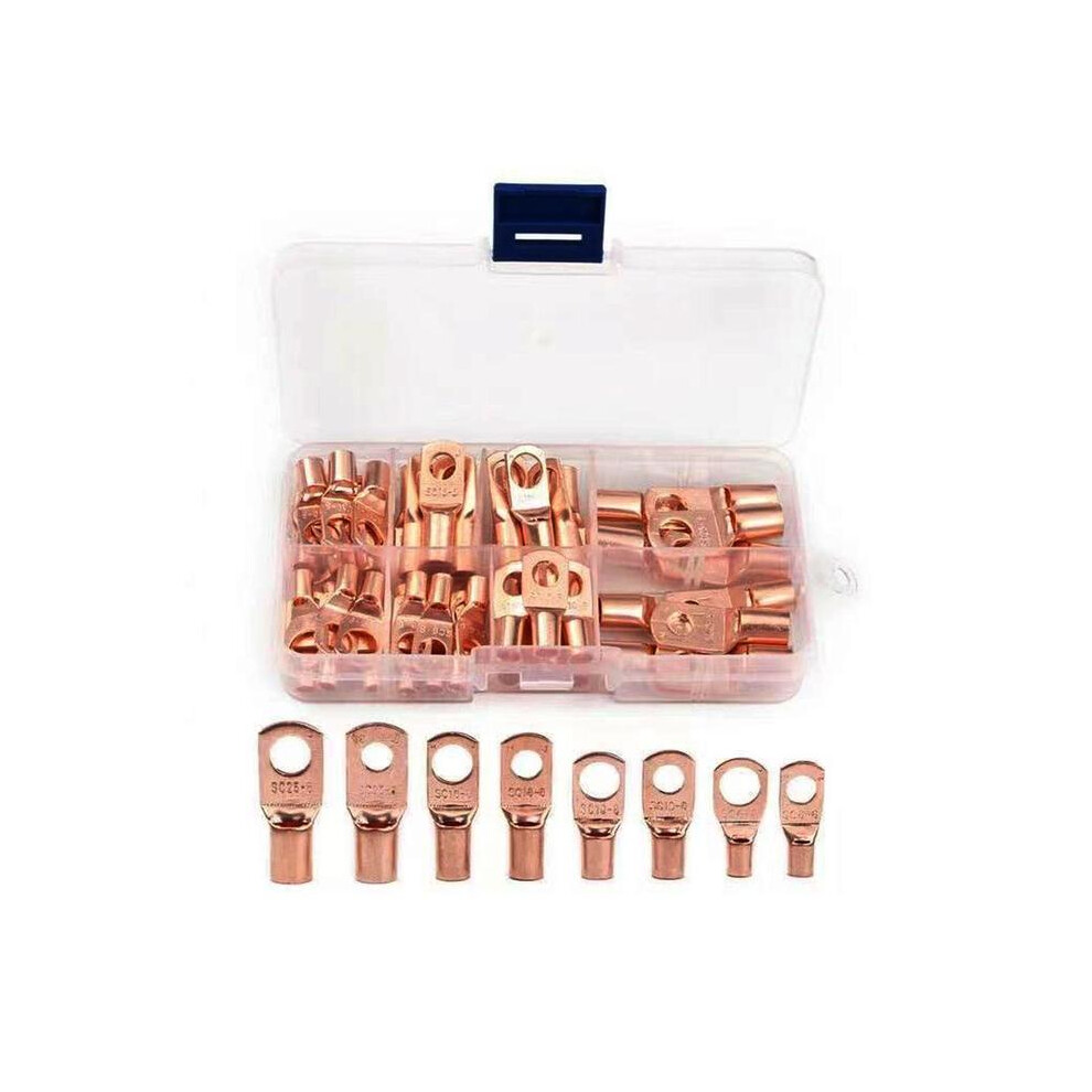 (, 60 Pcs) Sc6-25 Copper Connector Kit, Cable Voltage Terminal Connector Kit, Lug Connector Ring For Car Repair Golden 5071832476146