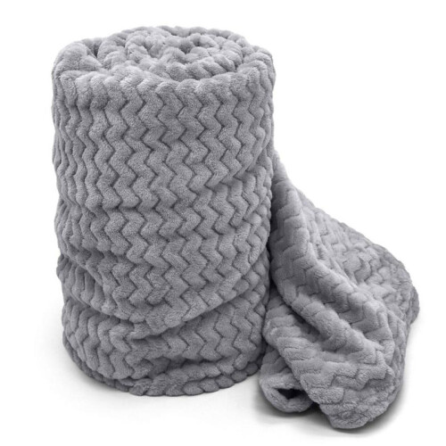 (Silver, 127cm x 152cm) Throw Super Soft Textured Throw 1