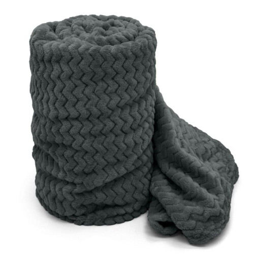 (Silver, 127cm x 152cm) Throw Super Soft Textured Throw 2