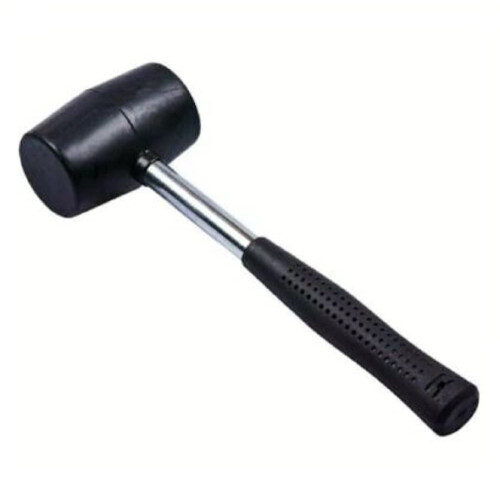 Rubber Mallet 16oz Steel Shaft Rubber Grip Camping Tools DIY Solid Head