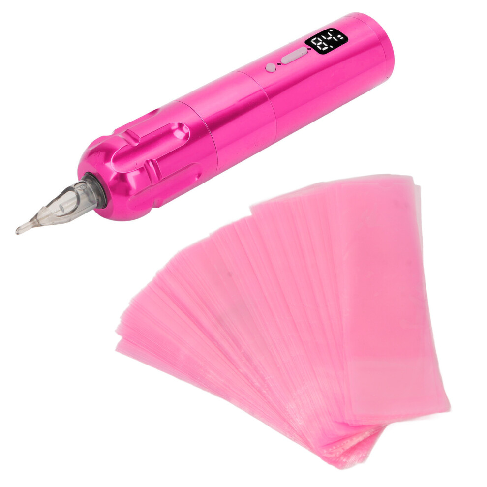 Pink 200Pcs Disposable Tattoo Pen Covers, 7.1X2in Protective Bags
