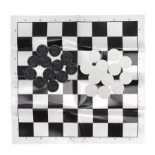 Stapelfähiges schwarzes und weißes Kunststoff-Checkers-Set, 23 mm, Spielbrettspiel