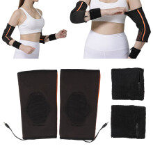 Heated Elbow Brace with 2x 2000mAh Batteries, Elastic Cotton Polyester, Orange Wrist, EU Plug