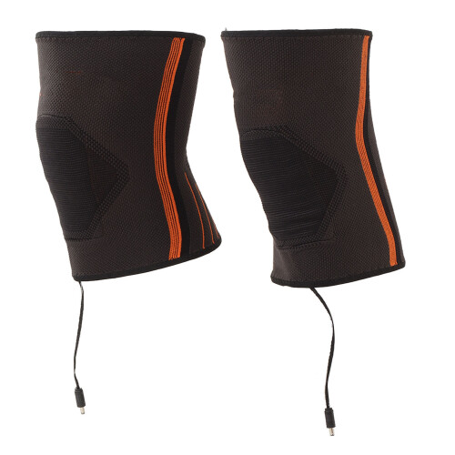 Heated Elbow Brace with 2x 2000mAh Batteries, Elastic Cotton Polyester, Orange Wrist, EU Plug 2