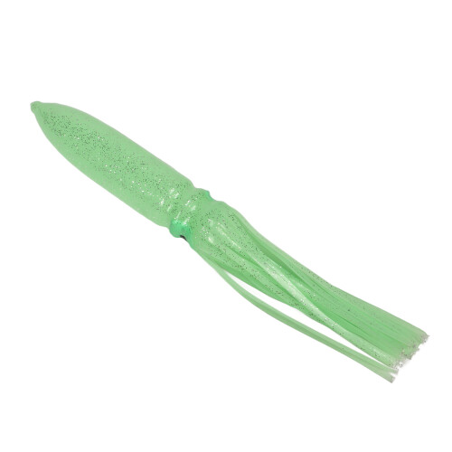 10 Stück 30cm Silikon leuchtender Tintenfisch Köder mit Haken – Grün, naturgetreuer Köder 2