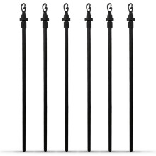 (6 X  Washing Line Pole) 1-2-3-4-5-6X Extending Clothes Prop Washing Line Pole Galvanised Heavy Duty Support 2.4m