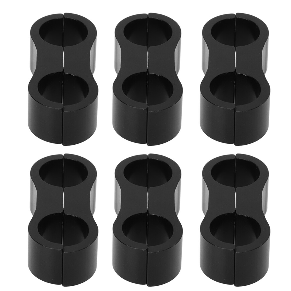 10Pcs 6An Aluminum Hose Separator Clamp For 3/8 Fuel Oil Lines 8081356244081