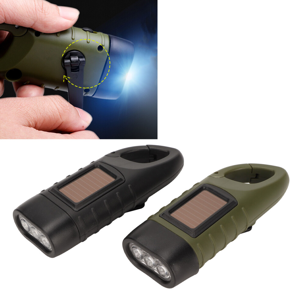 Solar Hand Crank Led Flashlight 2Pcs Rechargeable Emergency Torch For Camping 8451356243979