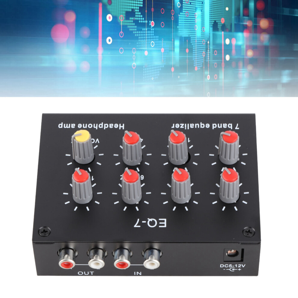 7 Band Digital Sound Equalizer, Aluminum Alloy, 12Db Boost 4041356244874