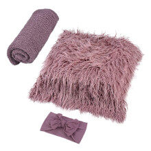 Photography Prop Set Soft Fabric Blanket Wrap And Headband For Newborn Photoshoots Shower And First Pictures