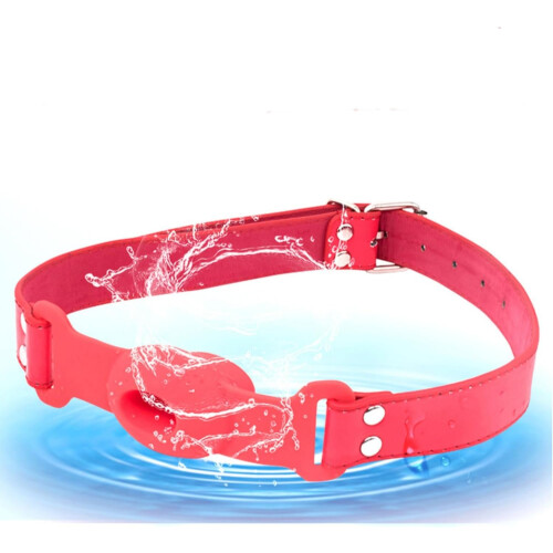 Game Silicone Mouth Ball With Adjustable Leather Strap B125 Red 2